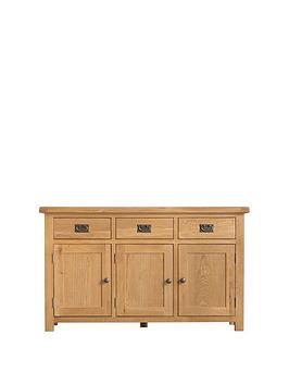 Product photograph of K-interiors Alana Ready Assembled Solid Wood 3 Door 3 Drawer Sideboard from very.co.uk