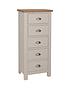  image of k-interiors-fontana-ready-assembled-solid-wood-5-drawer-tall-boy