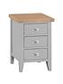  image of k-interiors-harrow-ready-assembled-solid-woodnbsp3-drawer-bedside-chest