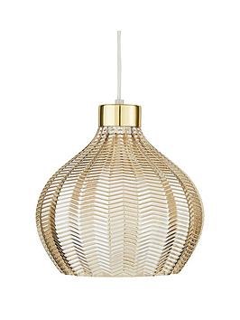 Product photograph of Herringbone Large Easy Fit Glass Pendant from very.co.uk