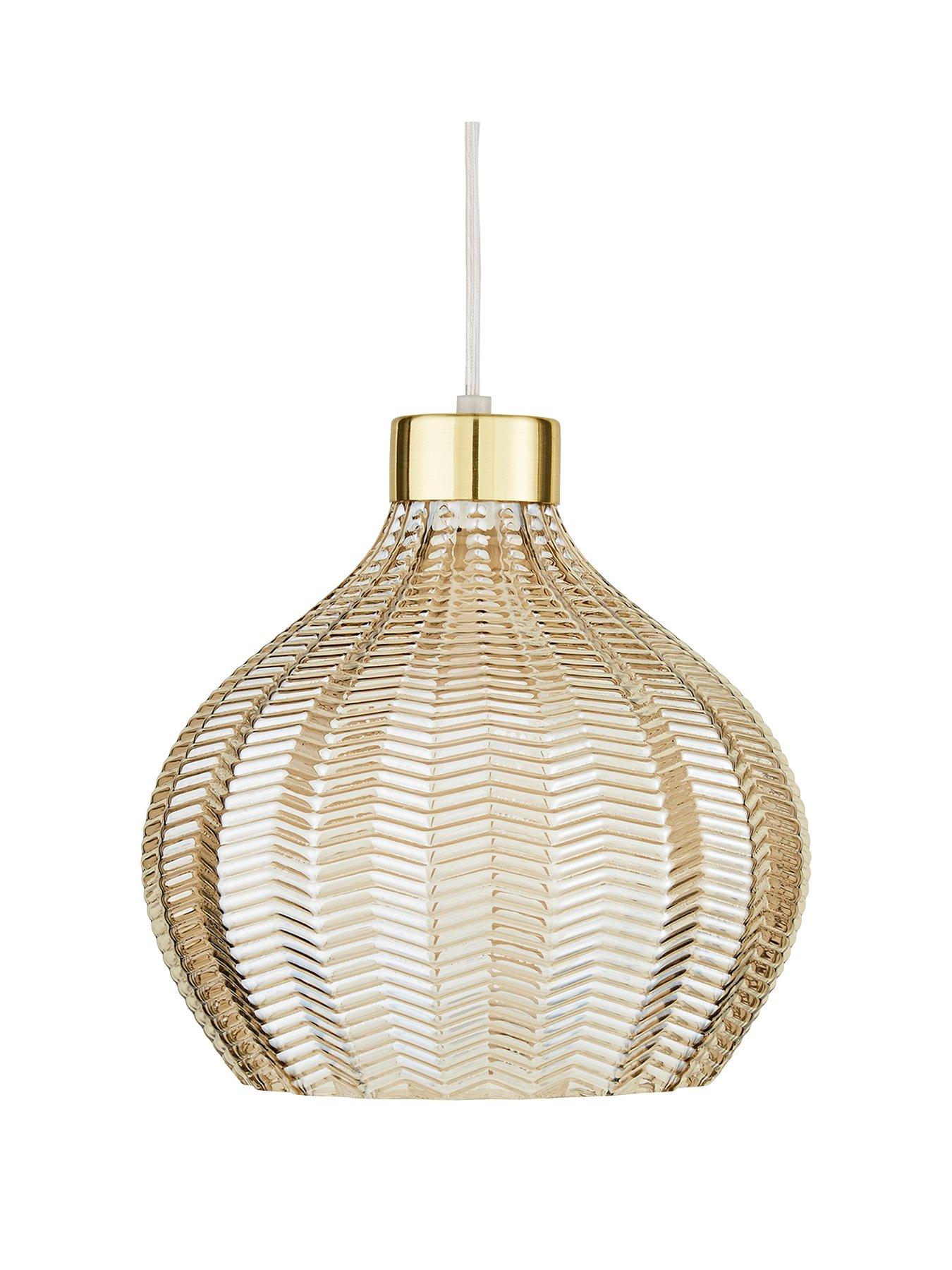 undefined Herringbone Large Easy Fit Glass Pendant