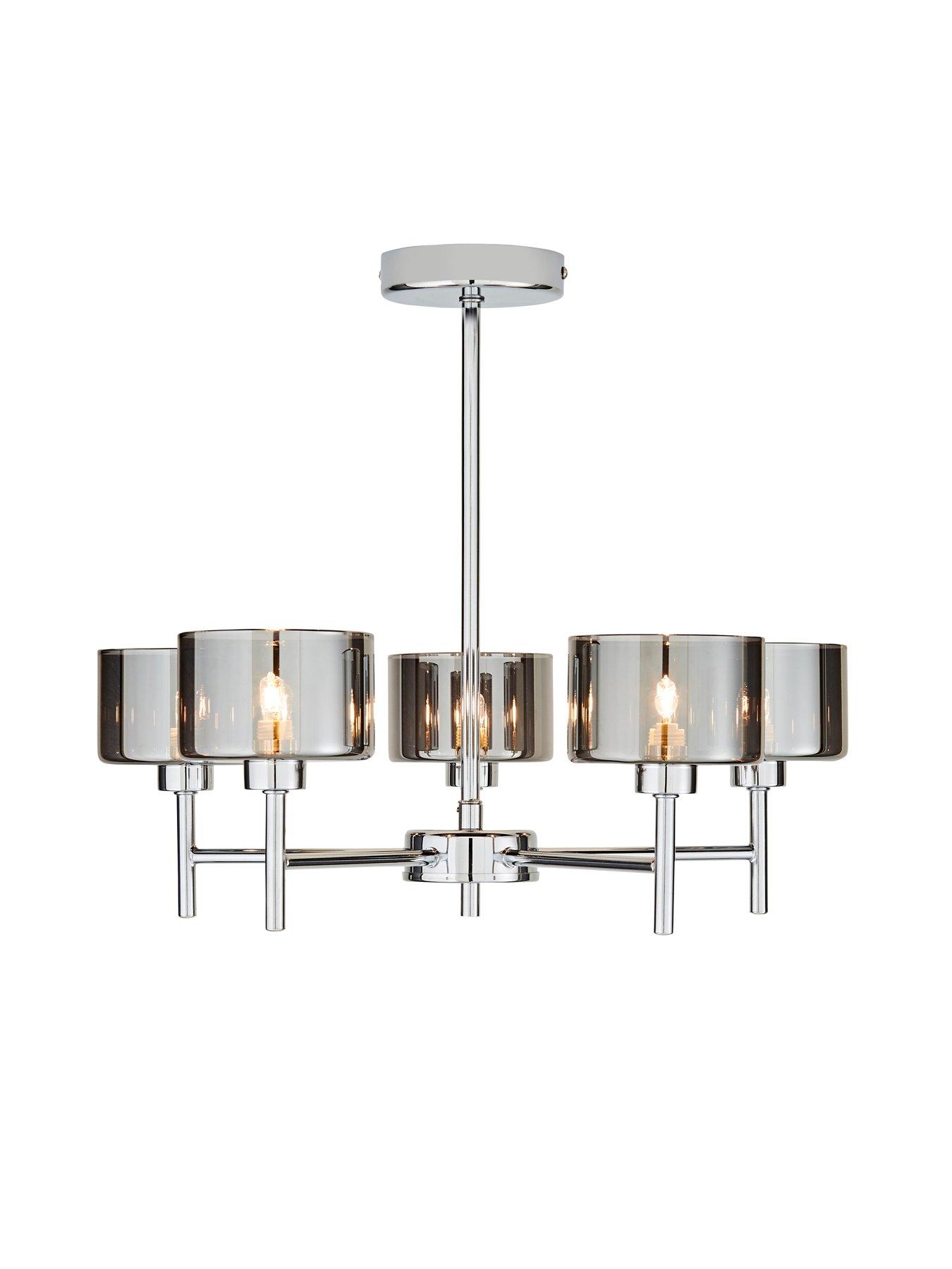 Smoked glass outlet ceiling light