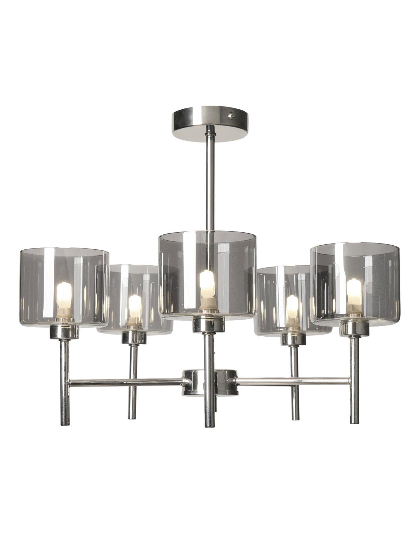 Image 5 of 7 of The Very Collection Blair 5 Light Smoked Glass Ceiling Light