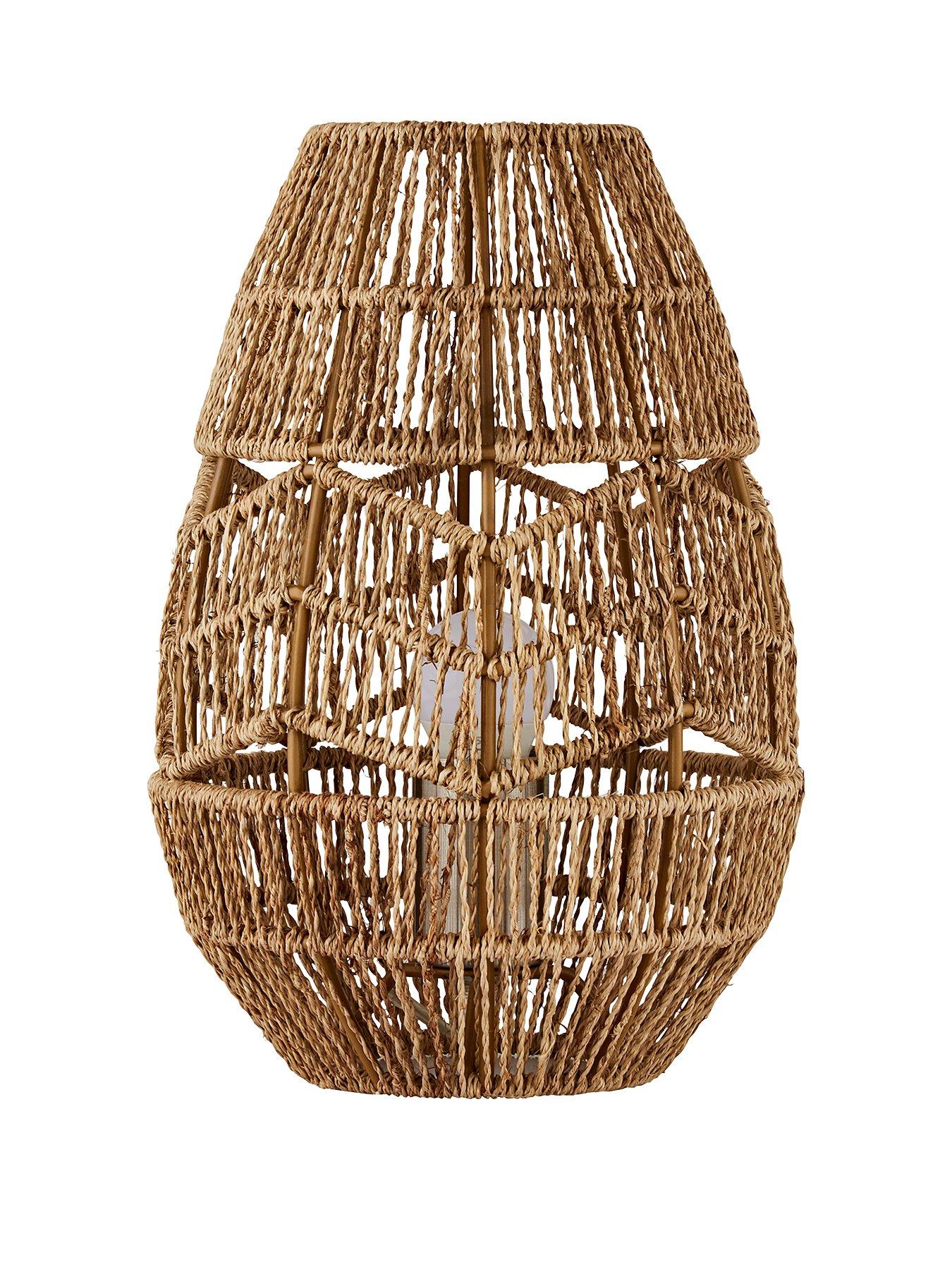 Product photograph of Wilder Jute Vessel Table Lamp from very.co.uk