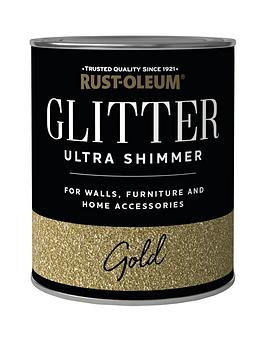 Product photograph of Rust-oleum Glitter Ultra Shimmer Paint Ndash Gold Ndash 750 Ml Tin from very.co.uk