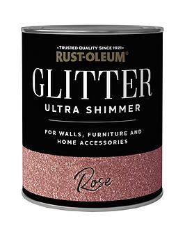 Product photograph of Rust-oleum Glitter Ultra Shimmer Paint Ndash Rose Ndash 750 Ml Tin from very.co.uk