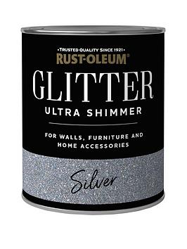 Product photograph of Rust-oleum Glitter Ultra Shimmer Paint Ndash Silver Ndash 750 Ml Tin from very.co.uk