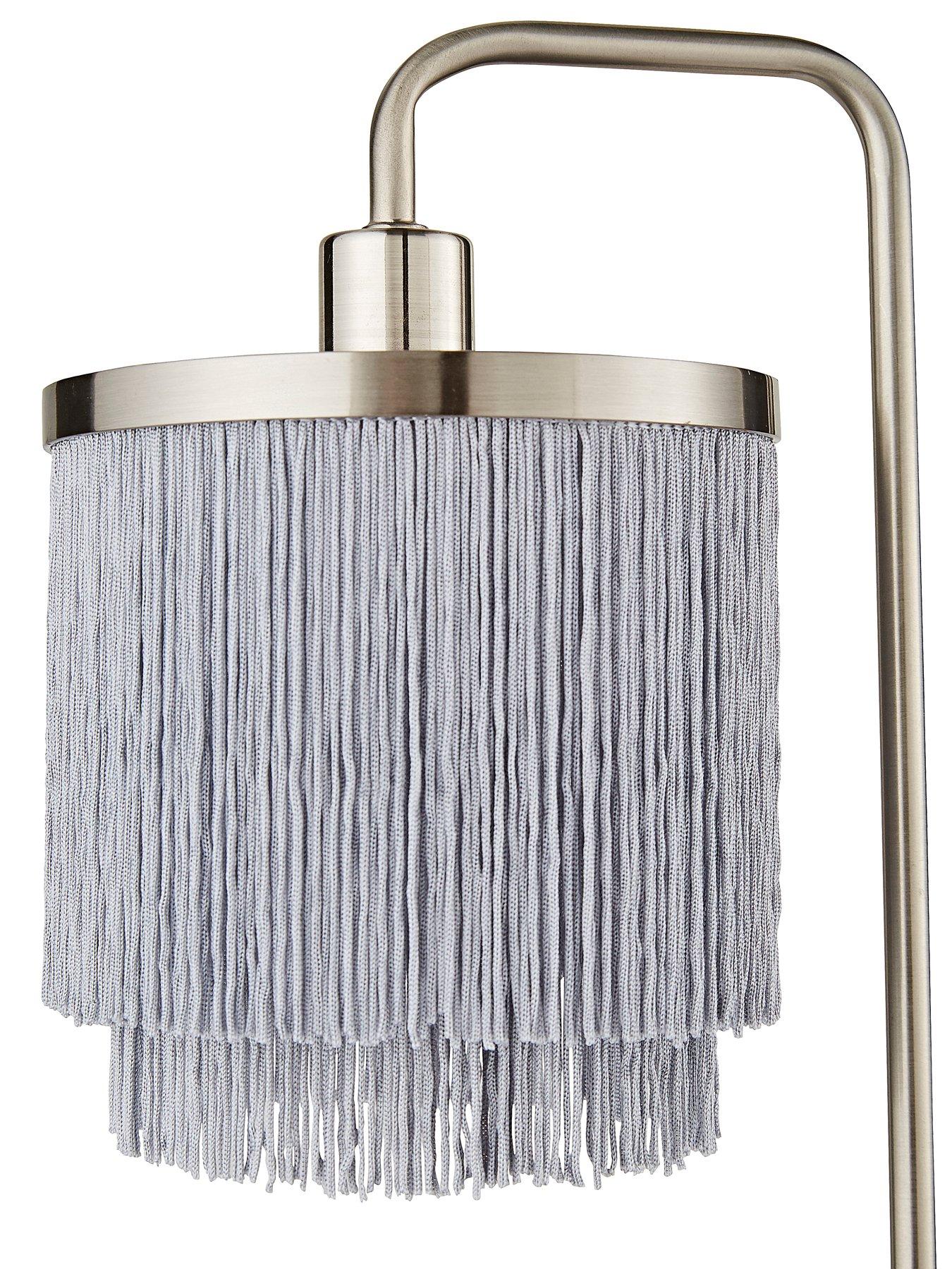 Image 2 of 4 of Very Home Tulsa Fringe Table Lamp &ndash; Satin Grey Nickel