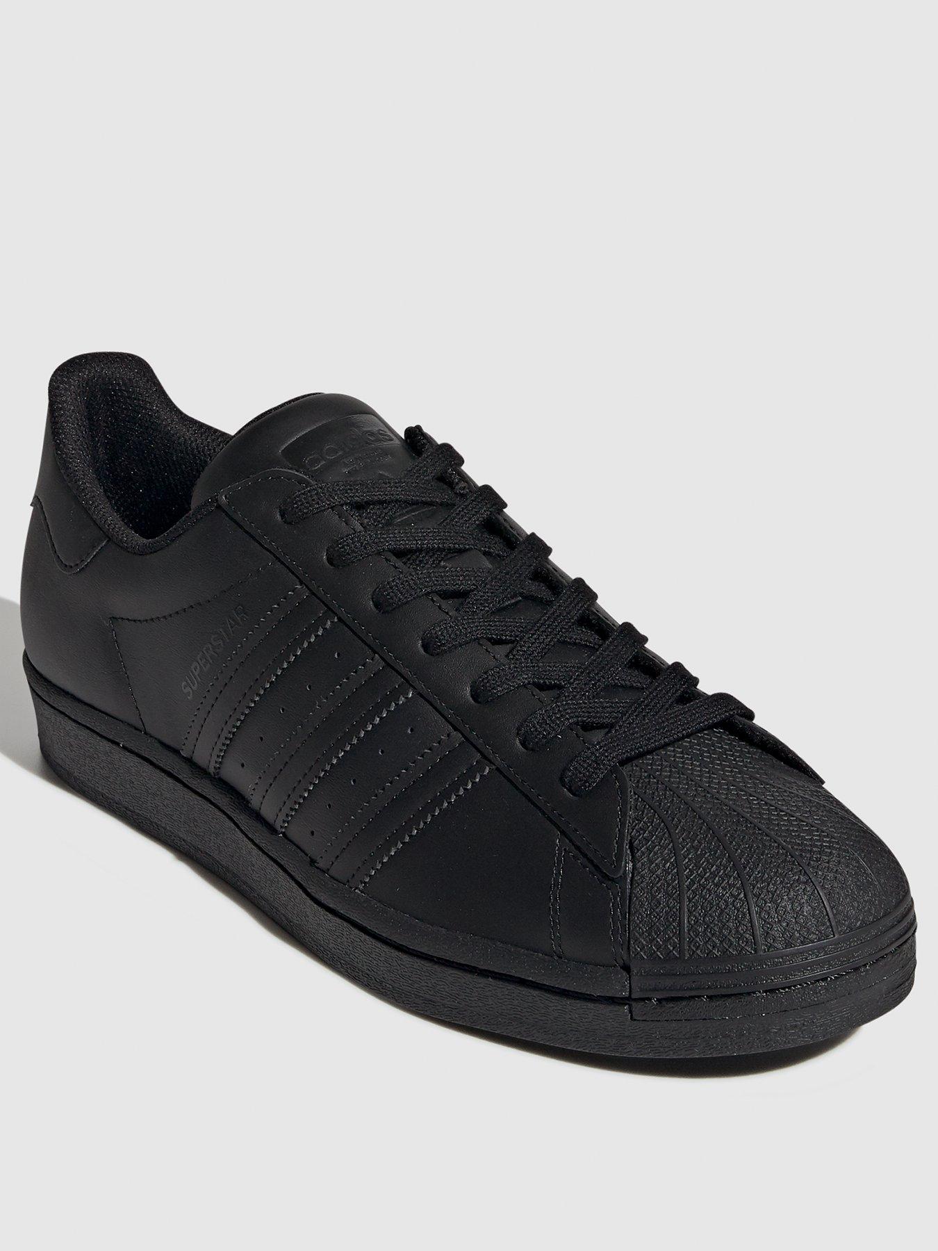 adidas originals superstar trainers in black