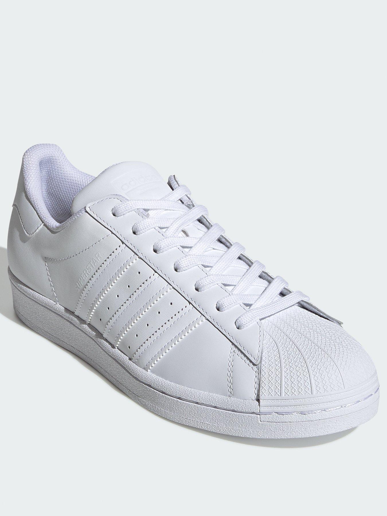 ADIDAS SuperStar Shell Toe White W/Black STRIPES MEN'S SIZE 6.5 GOLD  TONGUE