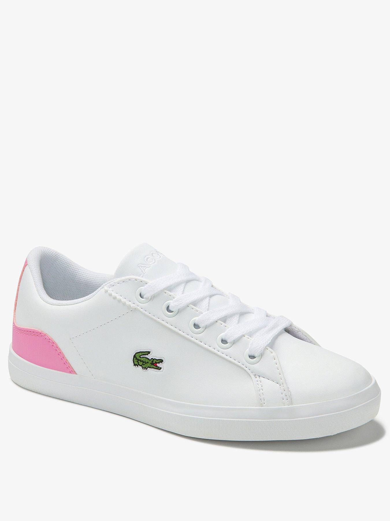 Lacoste Girls Lerond 0120 Trainer White Pink very.co.uk