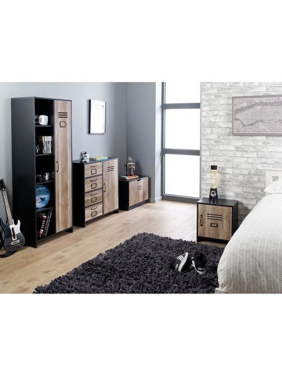 stillFront image of lloyd-pascal-quinn-1-door-wardrobe-with-side-shelves