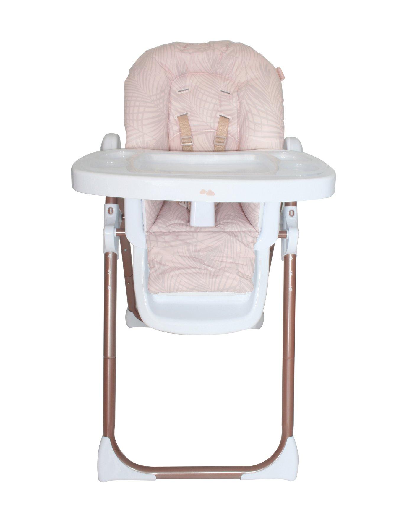 Product photograph of My Babiie Samantha Faiers Rose Gold Blush Tropical Premium Highchair from very.co.uk
