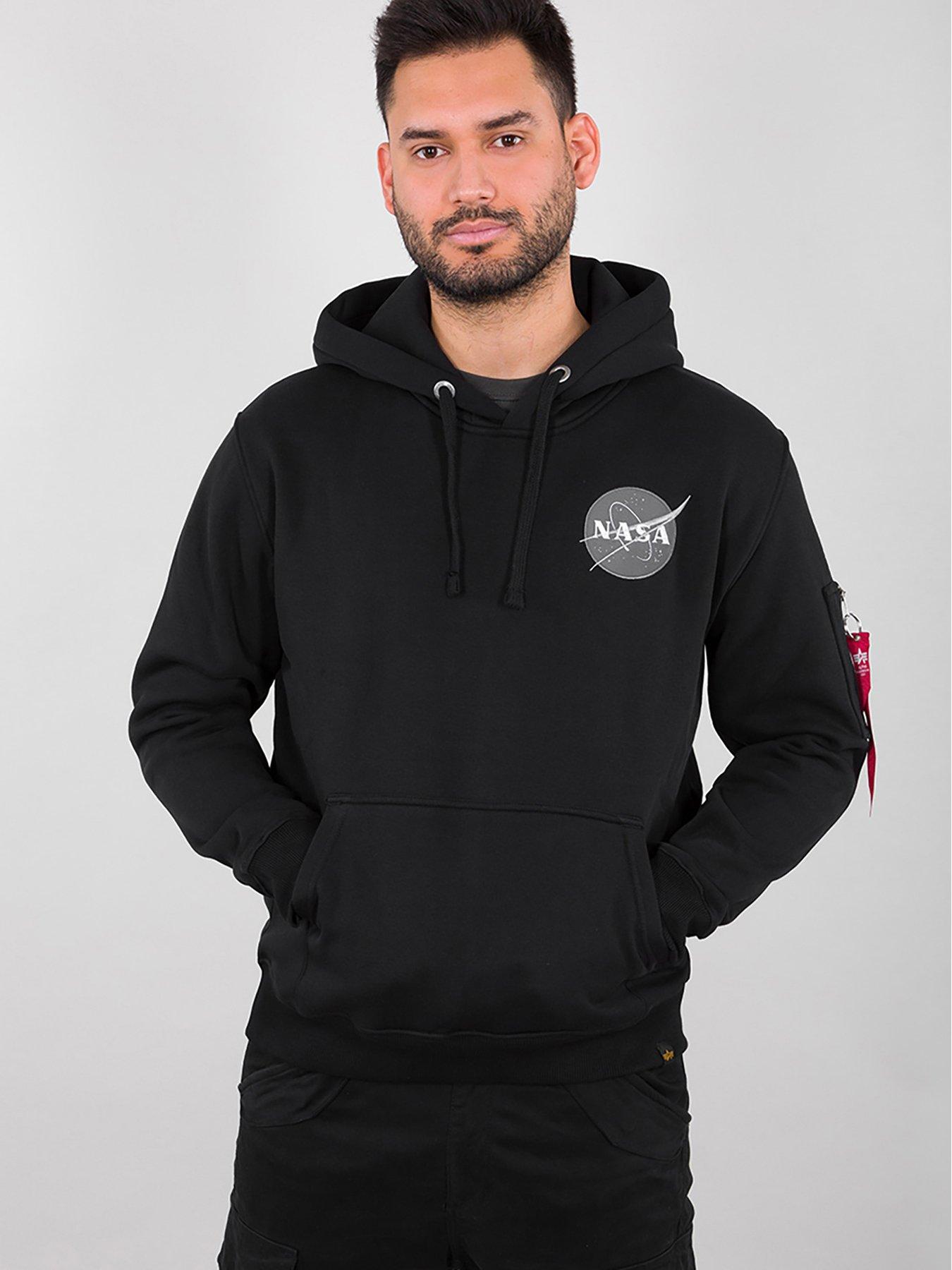 alpha industries space shuttle hoodie black