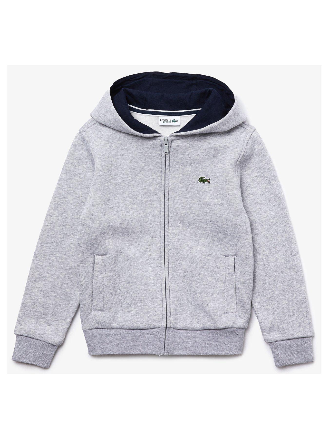 lacoste black zip up hoodie