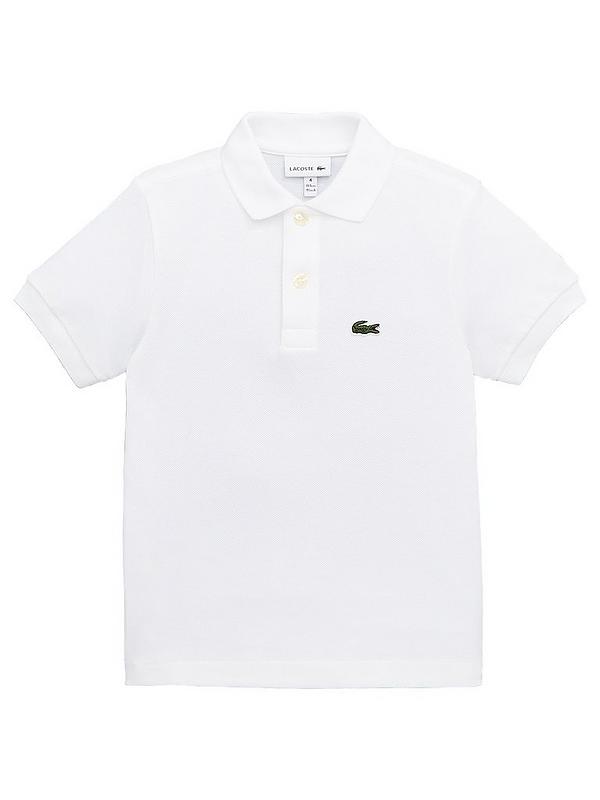 Lacoste Boys Classic Short Sleeve Pique Polo Shirt - White