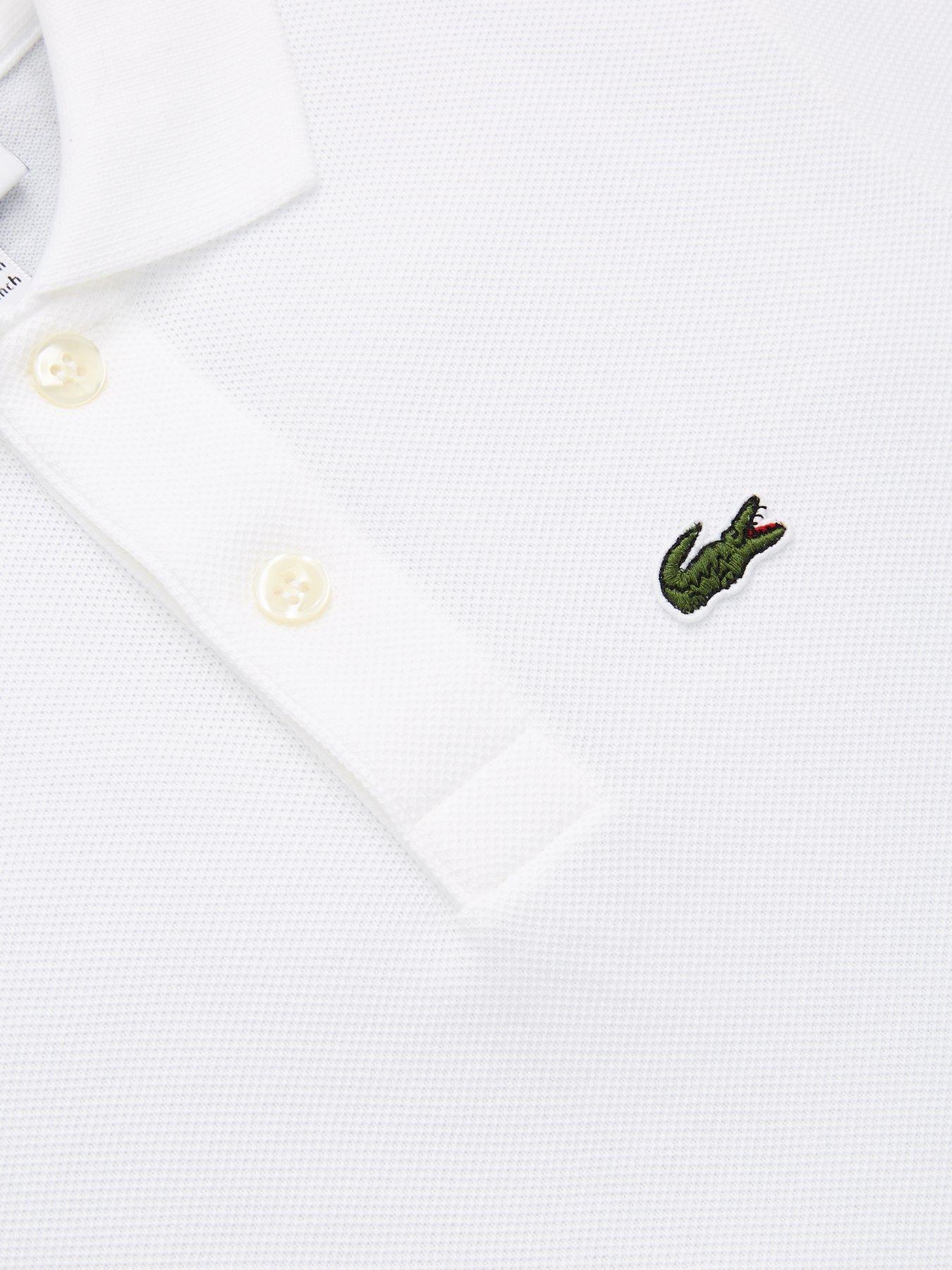 Image 3 of 3 of Lacoste Boys Classic Short Sleeve Pique Polo Shirt - White