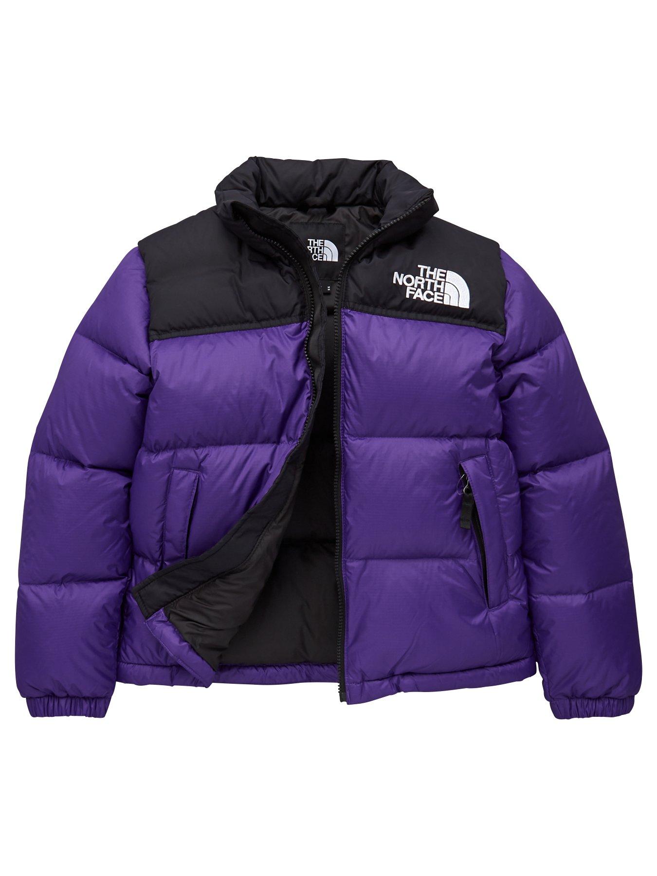 purple nuptse north face jacket