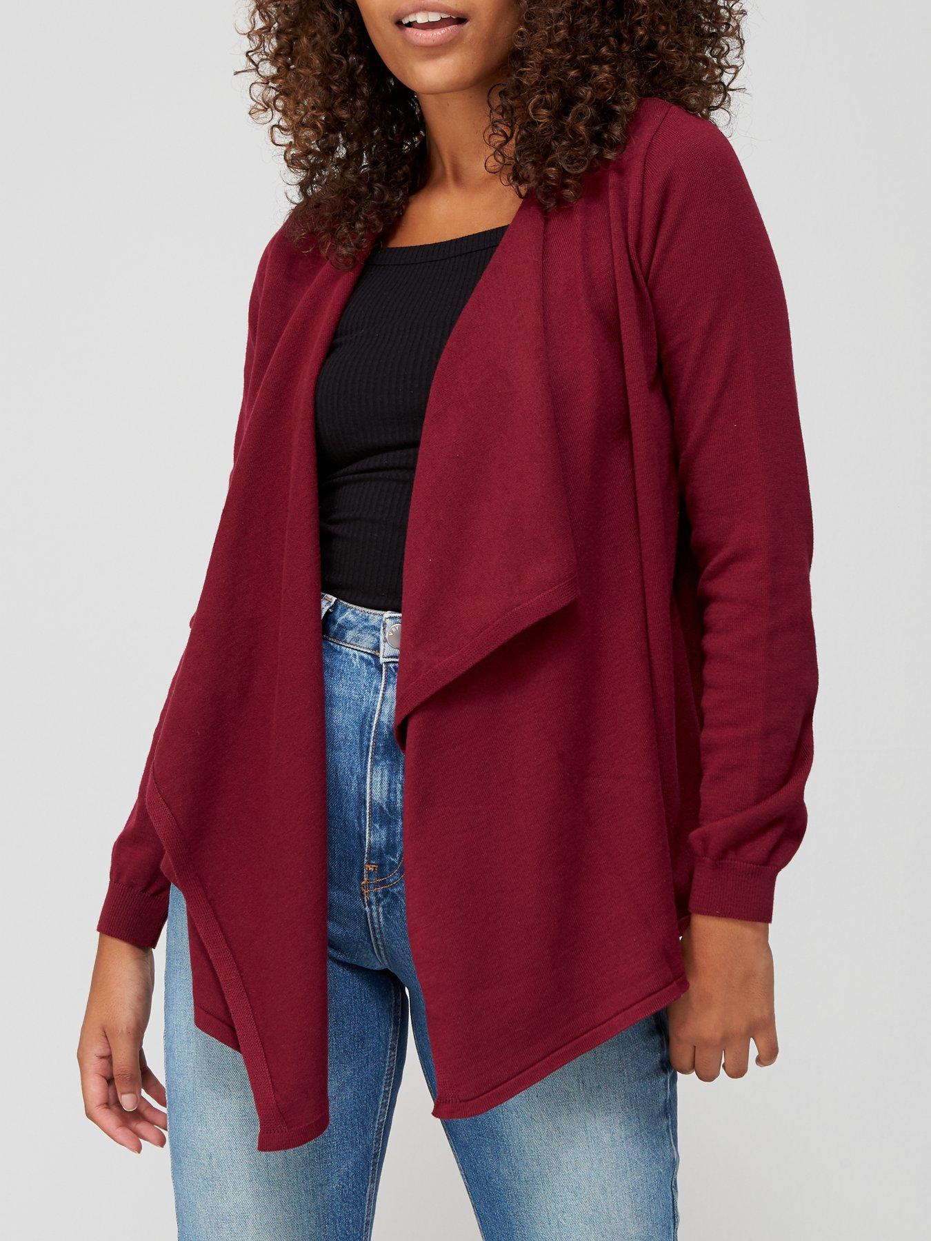 burgundy cardigan womens uk