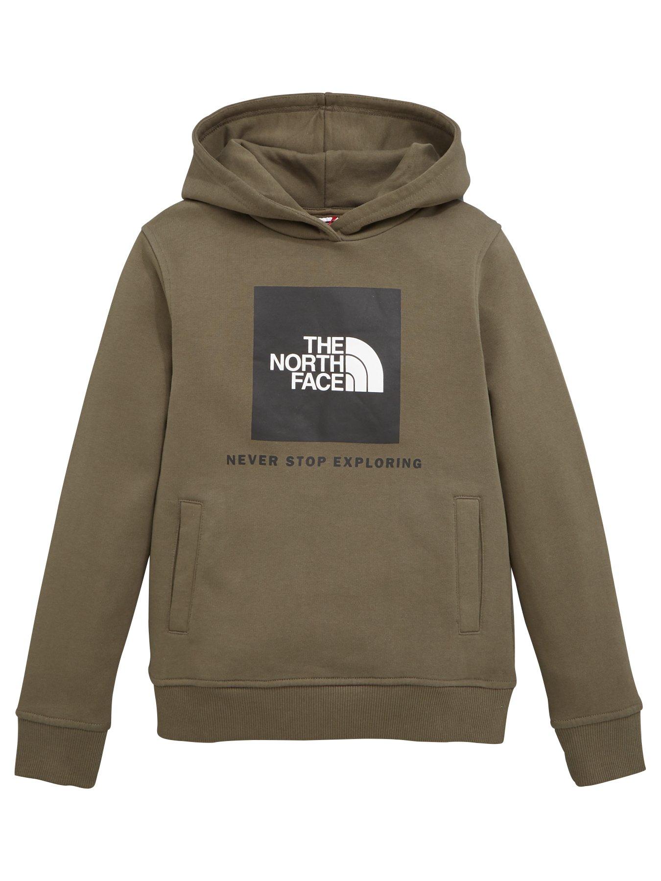 the north face box logo overhead hoodie junior