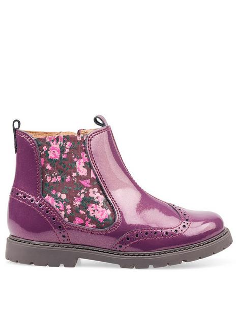 start-rite-girlsnbspchelsea-purple-glitter-patent-leather-zip-up-boots-purple