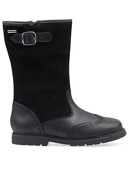 Start-Rite Girls Toasty Leather Waterproof Zip Up Warm Boots - Black