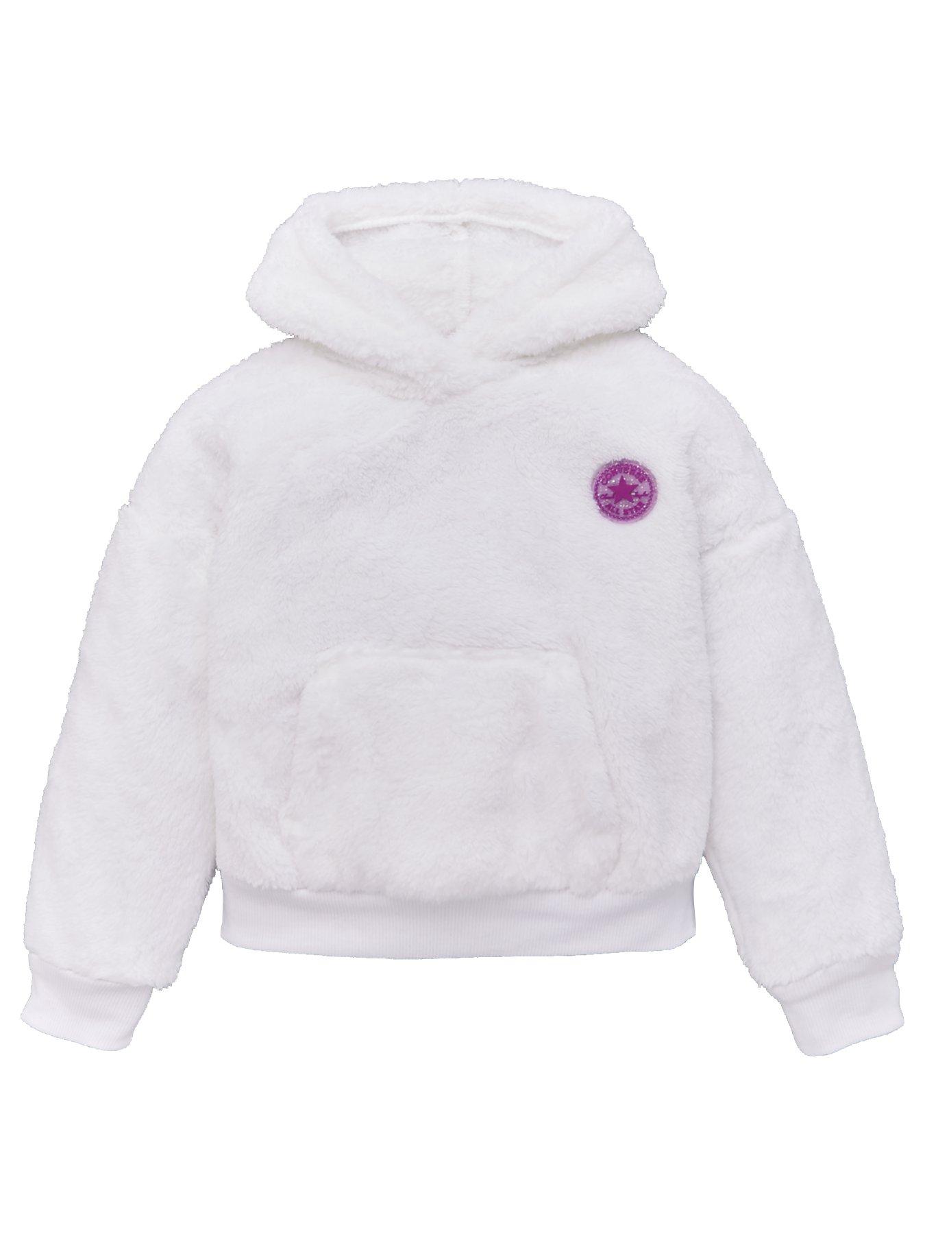 white sherpa hoodie