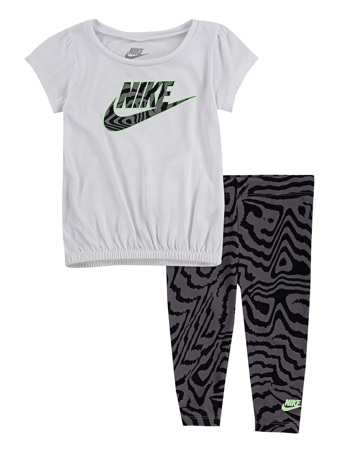Nike Younger Girls 2 Piece Tunic Top and Leggings Set - Black | very.co.uk