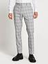  image of river-island-grey-check-skinny-fit-suit-trousers