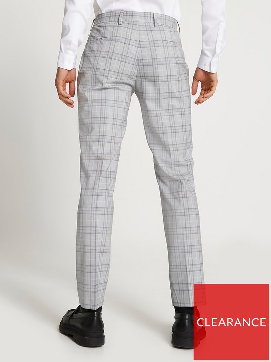 stillFront image of river-island-grey-check-skinny-fit-suit-trousers