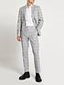  image of river-island-grey-check-skinny-fit-suit-trousers