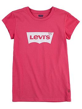 levi's girls short sleeve batwing t-shirt - pink