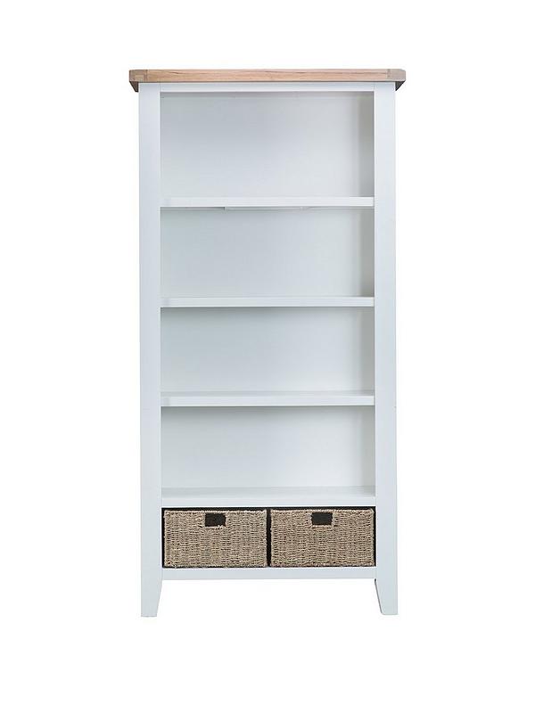 K Interiors Harrow Ready Assembled, Assembled White Bookcase With Doors