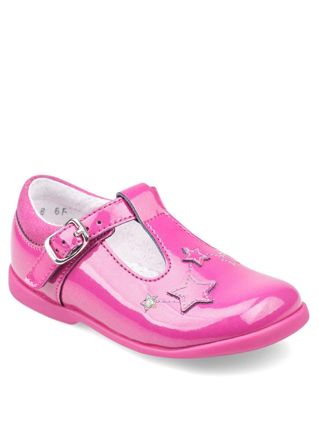 Kids Girls Star Gaze T-Bar Shoes - Berry