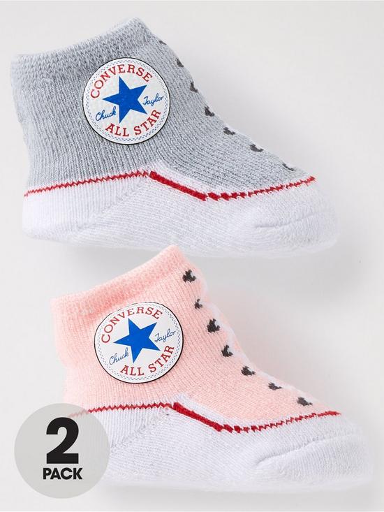front image of converse-younger-chuck-infant-toddler-bootie-2-pack-pinkgrey