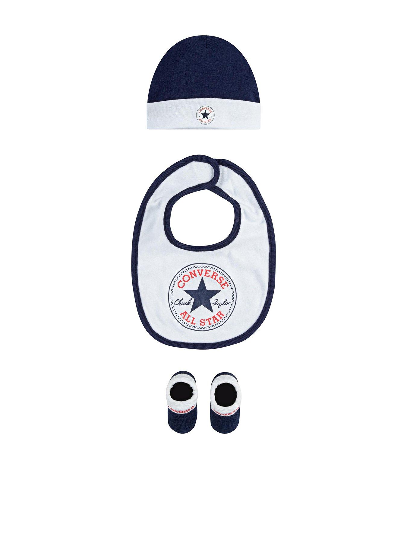 Image 1 of 3 of Converse Younger Chuck Infant Hat Bib Bootie Set 3pc