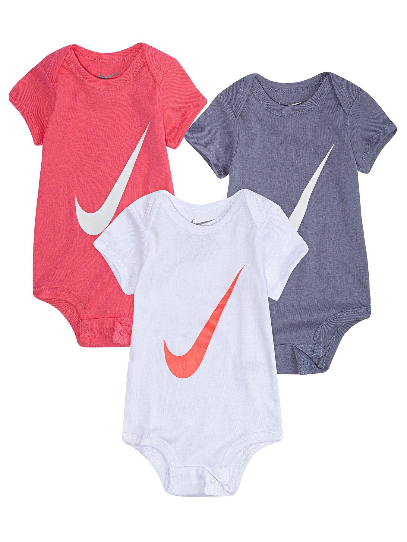 Nike Younger Unisex 3 Pack Swoosh Short Sleeve Bodysuit - Multi | very ...