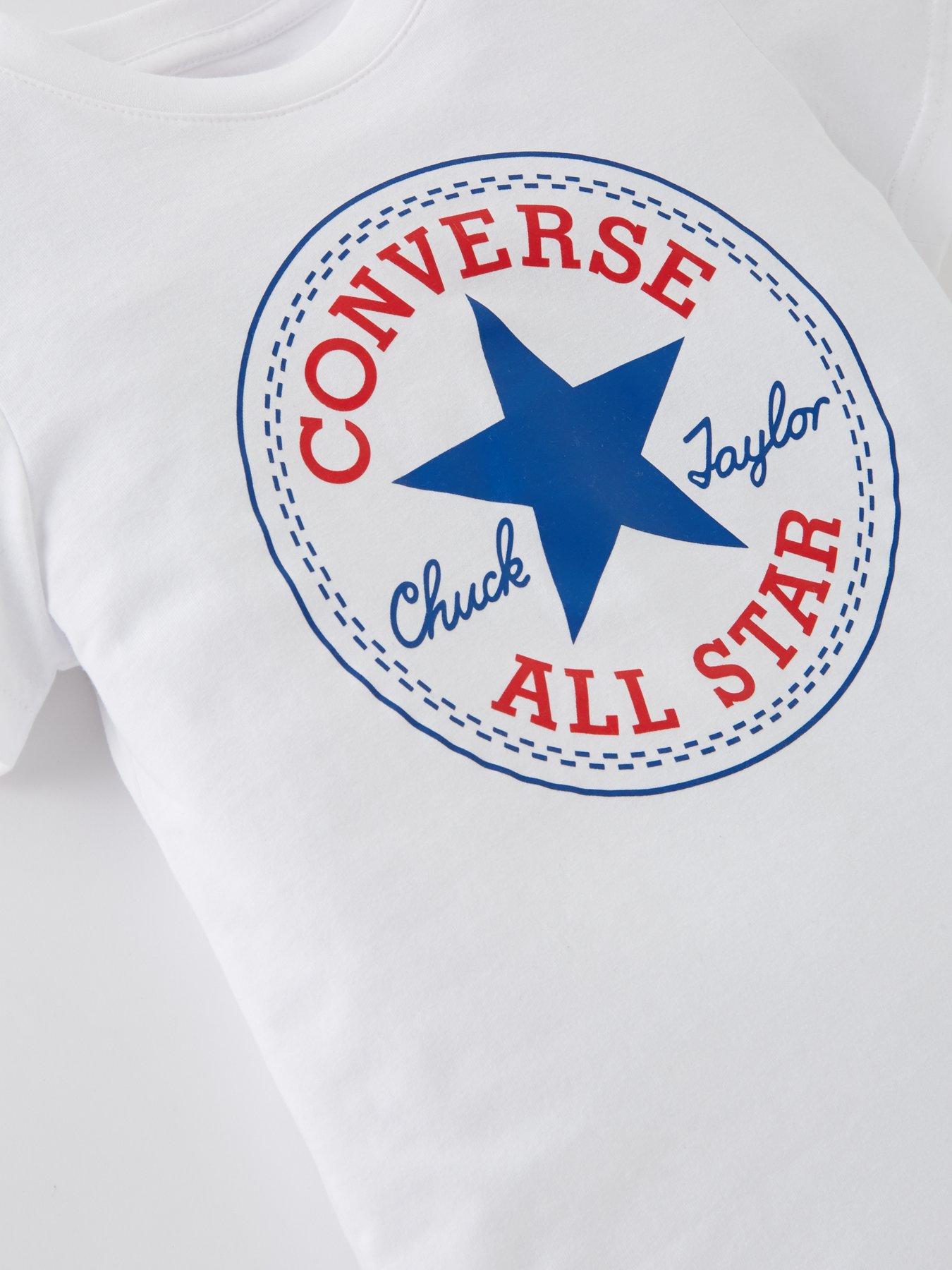 Converse Younger Core Chuck Patch T-shirt - White | very.co.uk