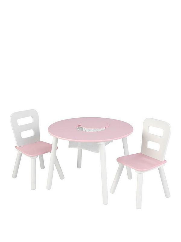 Kidkraft Round Storage Table And 2, Toddler Round Table And Chairs Set