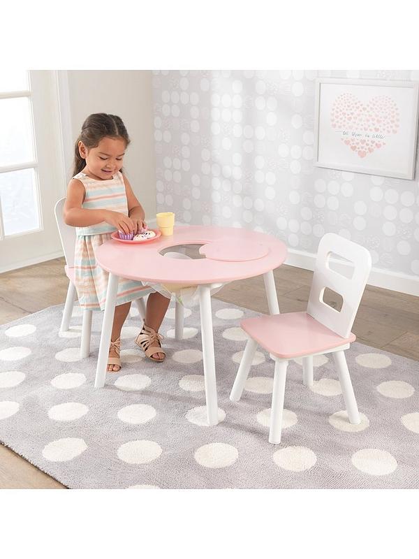 Kidkraft Round Storage Table And 2, Child Table And Chair Set With Storage