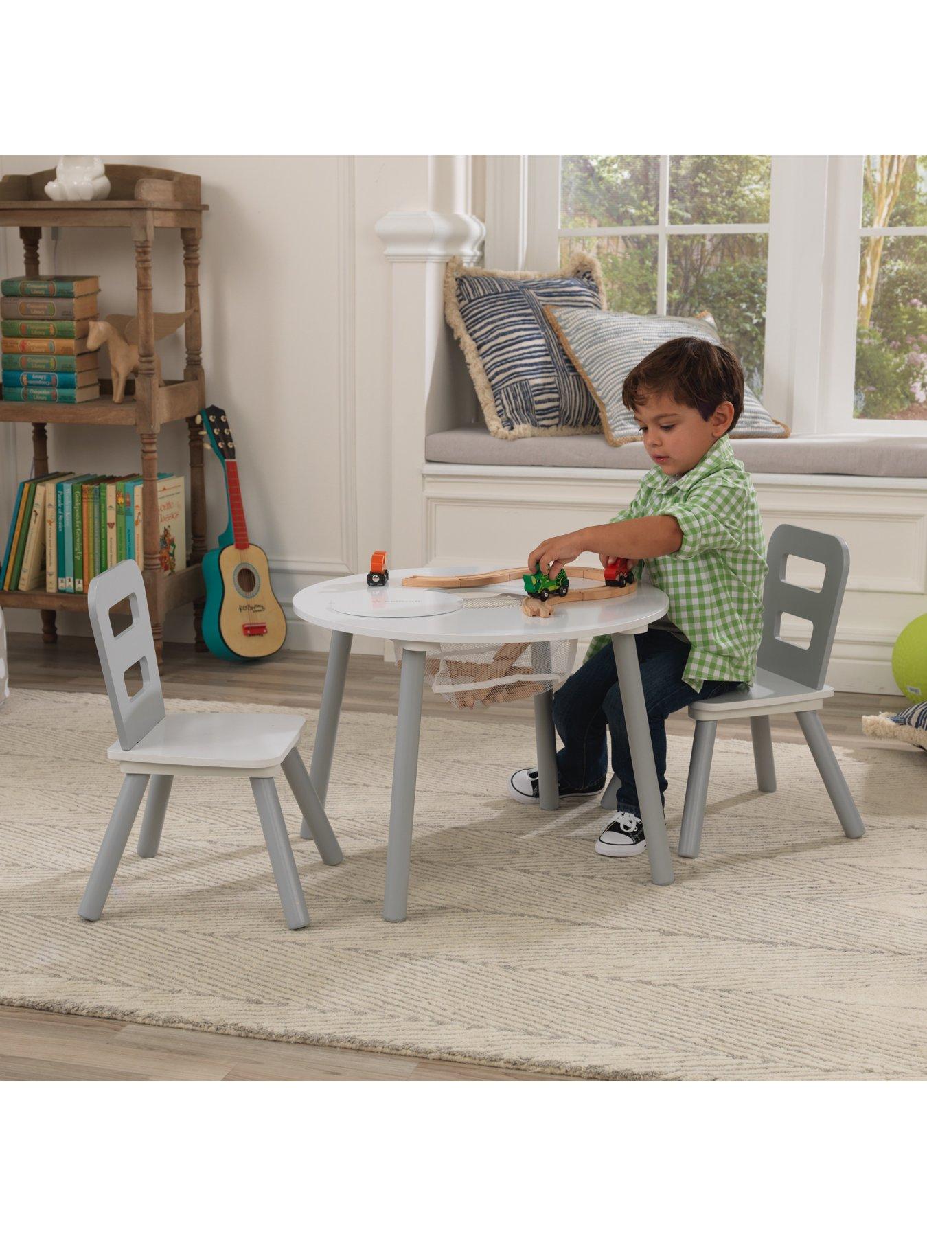 Kidkraft round storage table sales & 4 chair set