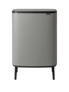 Product photograph of Brabantia Bo 60-litre Touch Bin Ndash Grey from very.co.uk