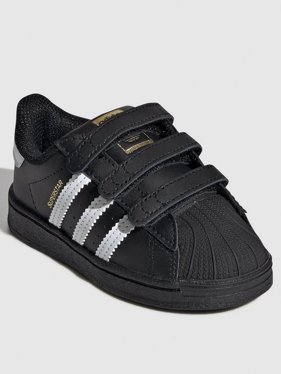 front image of adidas-originals-unisex-infant-superstar-trainers-blackwhite