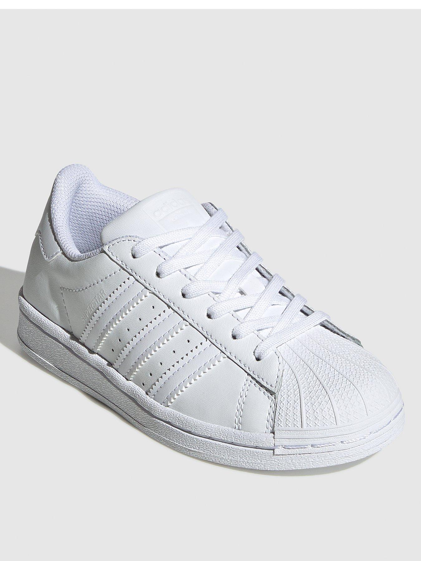 Adidas originals superstar white/silver shop preschool girls' casual shoes