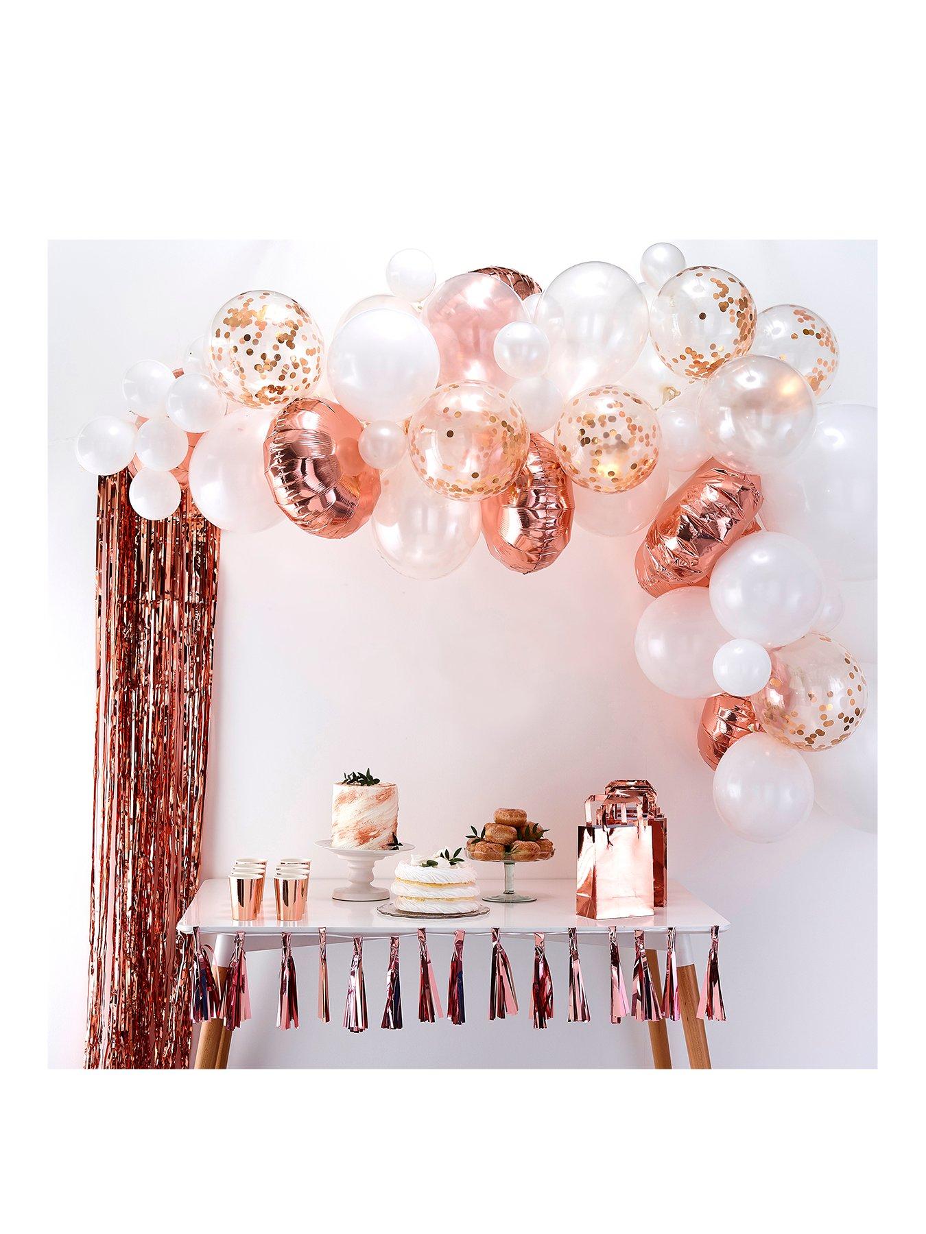 Ginger Ray  Rosa och guldfärgade ballonger i blandade storlekar,70-pack-Flerfärgad Flerfärgad
