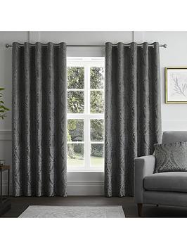 Product photograph of Curtina Chateaux Eyelet Lined Curtains from very.co.uk