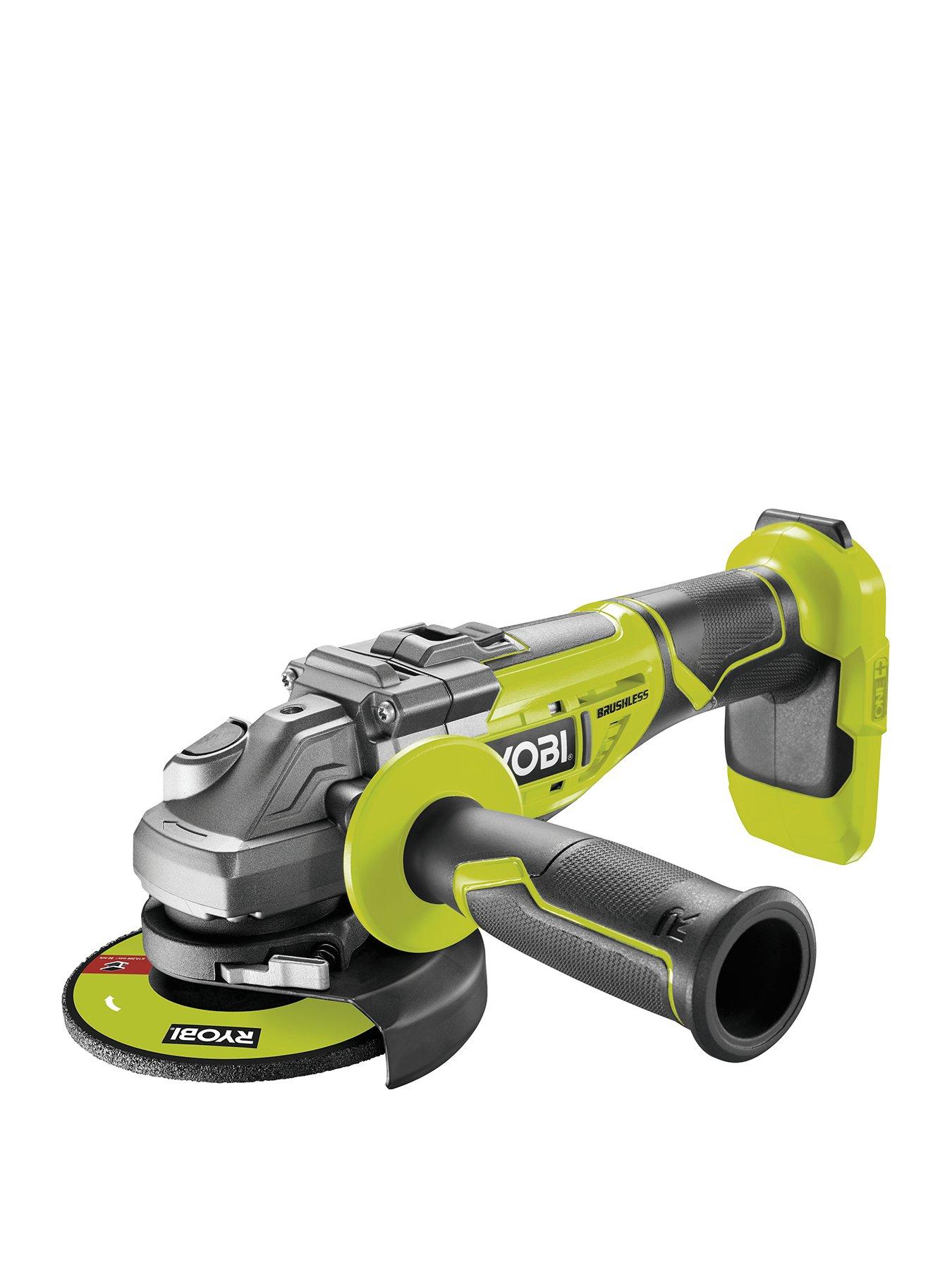 Product photograph of Ryobi R18ag7-0 18v One Cordless Brushless Angle Grinder Bare Tool from very.co.uk