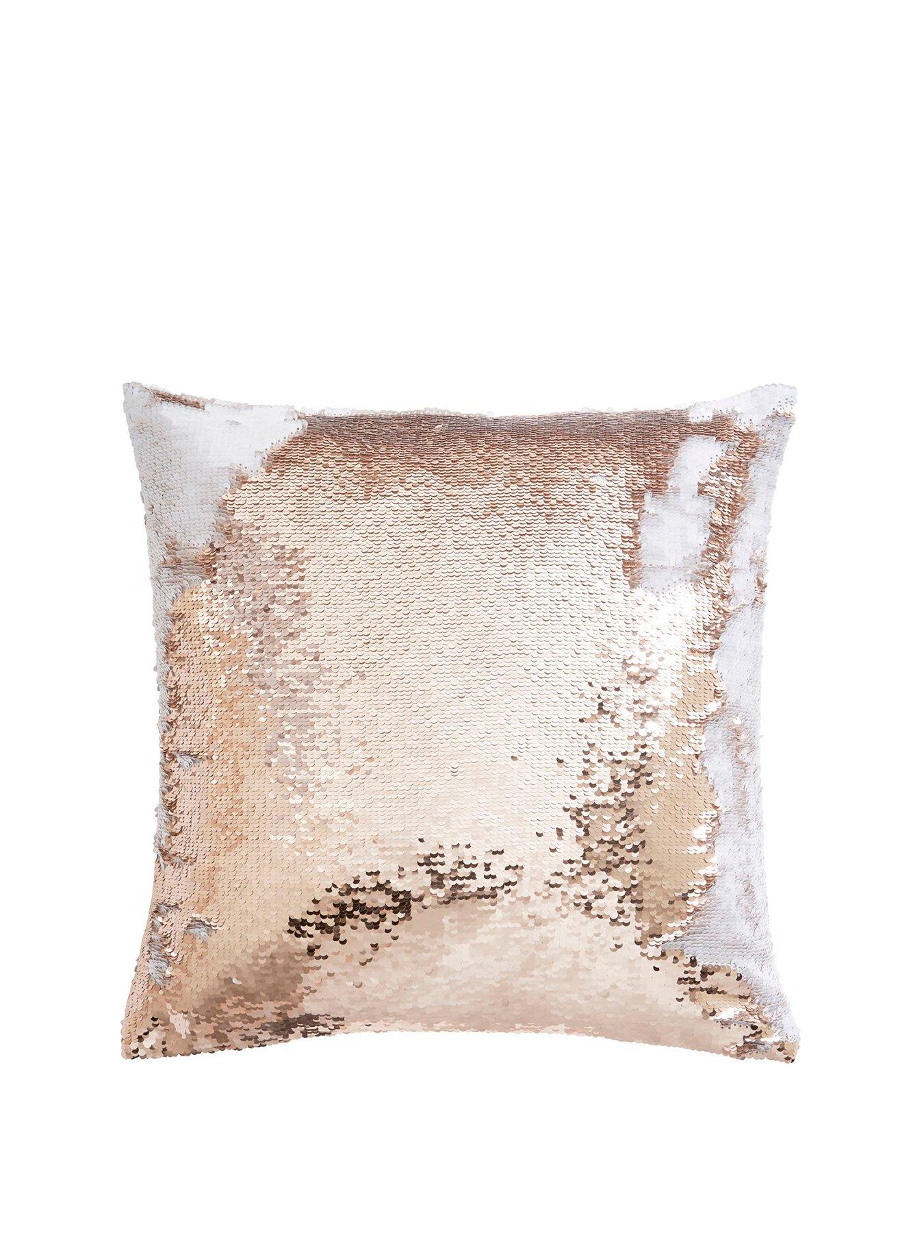 Tess Daly Sequin Rose Gold Cushion | very.co.uk