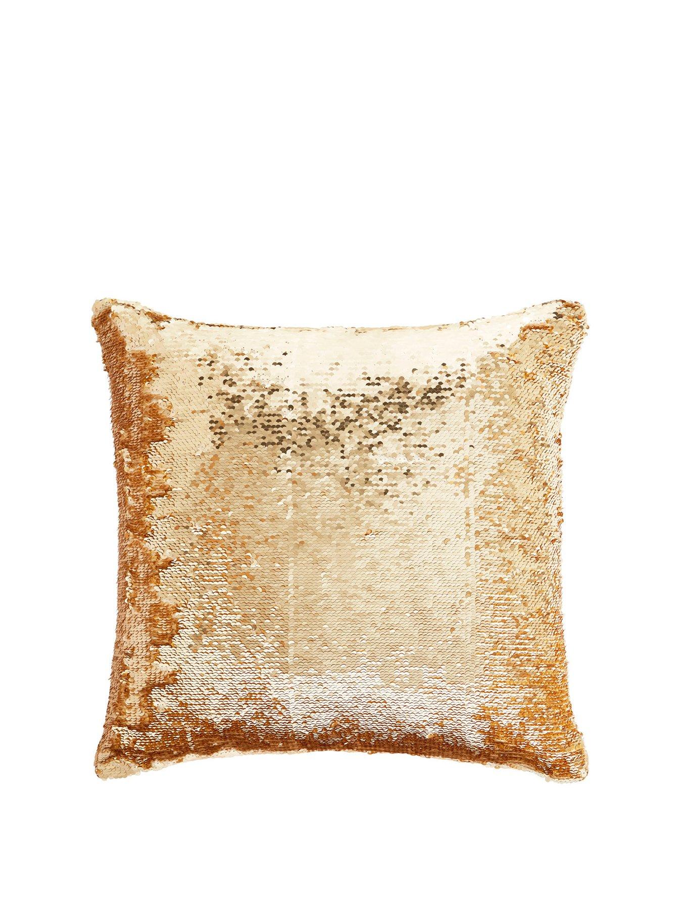 Tess Daly Sequin Gold Cushion | very.co.uk