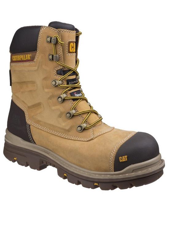 front image of cat-premier-safety-boots-honey